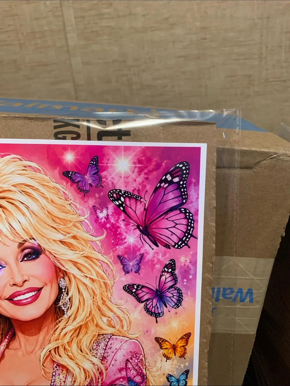 Pink Butterfly Guitar Wall Art Print - Home Wall Deco. The Queen Dolly